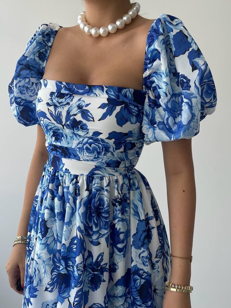 Picture of Kassel Kare Yaka Kısa Kollu Elbise