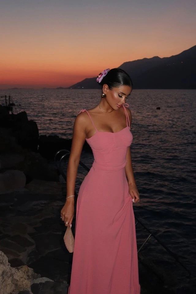 Picture of Dusty Rose Tie Dress