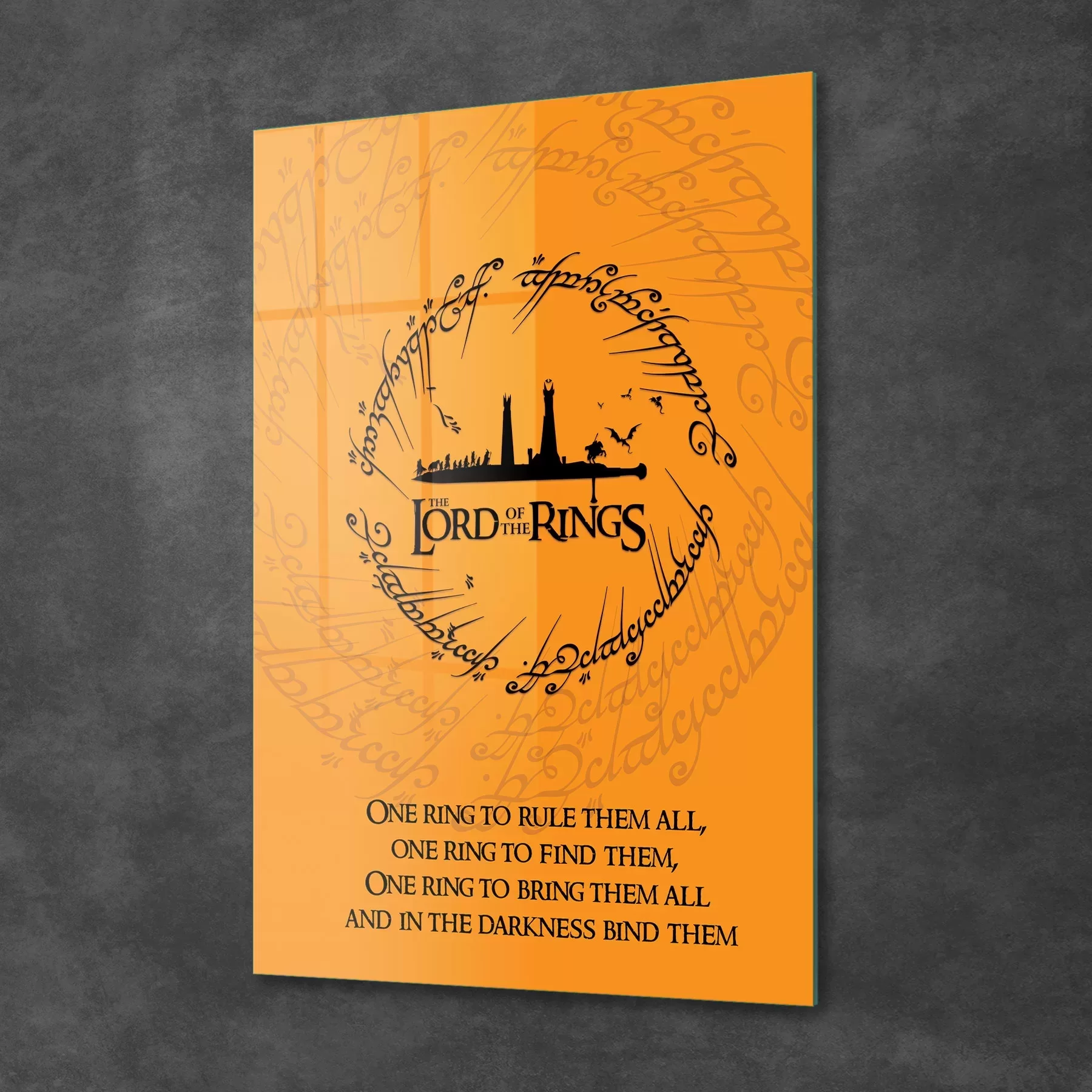 Picture of Decovetro Cam Tablo Yüzüklerin Efendisi One Ring 50x70 cm