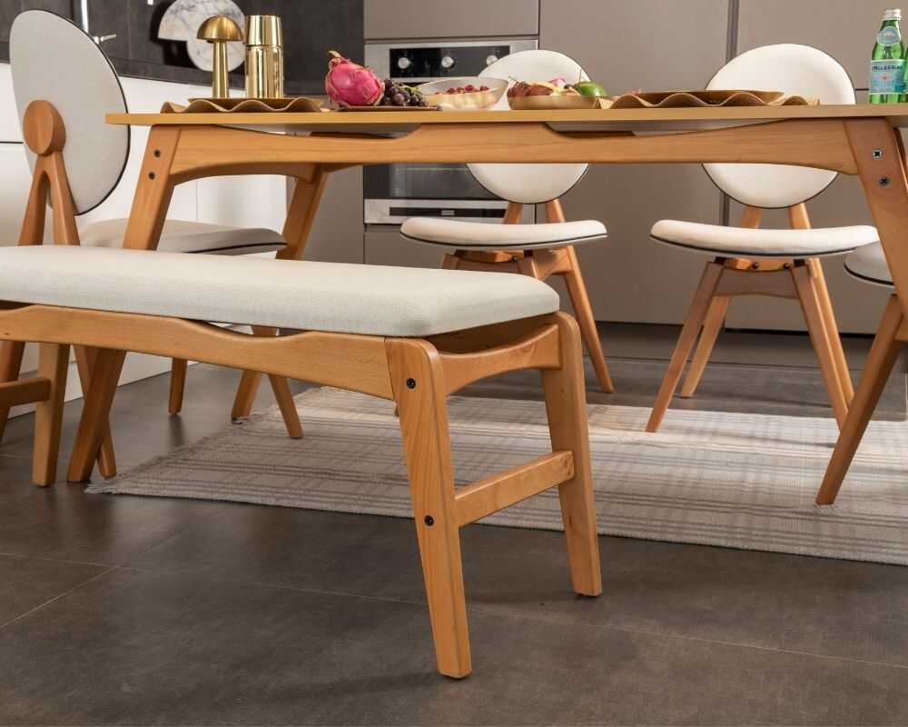 Picture of Touch Meşe 4 Sandalye 1 Bench 1 Masa (90x180)