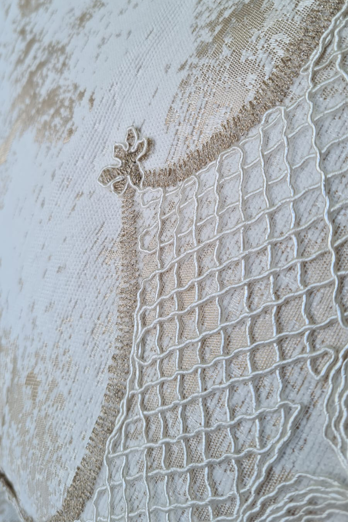 Picture of Fransız Güpürlü Çeyizlik 6 Parça Pike Takımı Pelin Krem - Cappucino