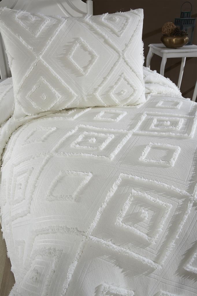 Picture of Çeyiz Diyarı Samira 2 Parça Tek Kişilik Pike Takımı Krem