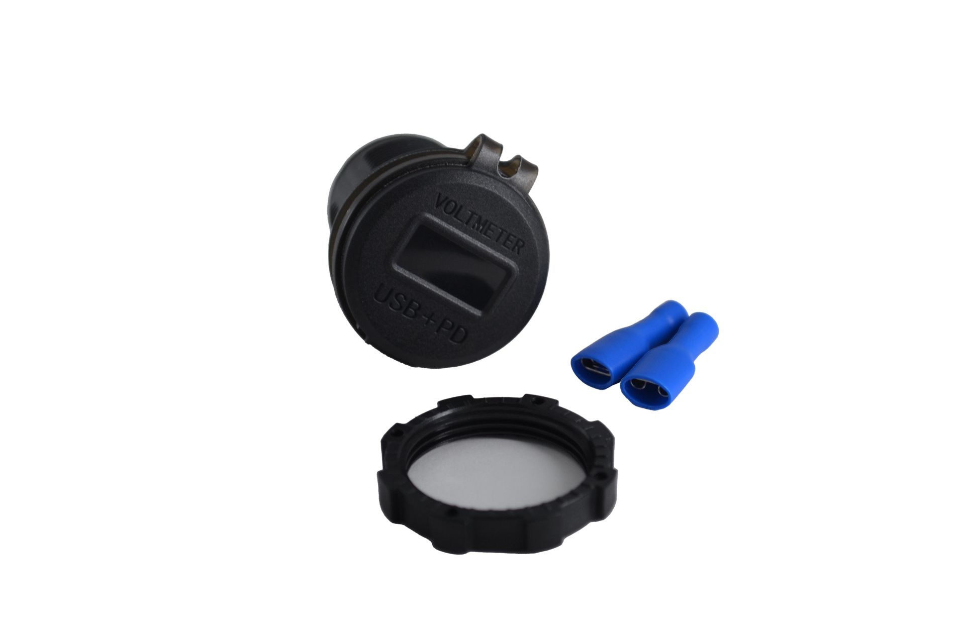 Picture of 12V 24V DC USB QC3.0 Type-C PD Şarj Port Voltmetreli Anahtarlı Yuvarlak MT-UP05