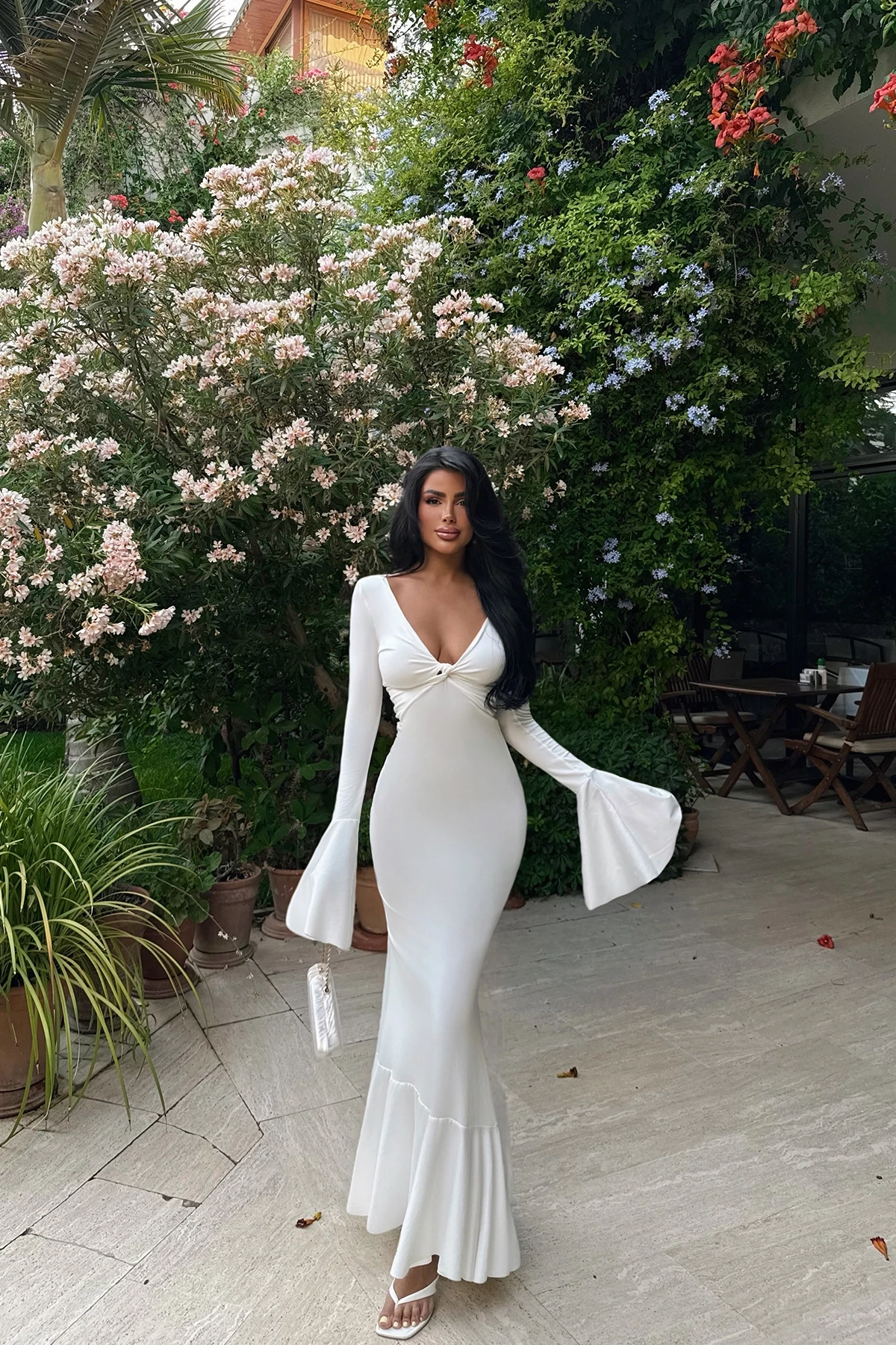 Picture of White Long Sleeve Dress