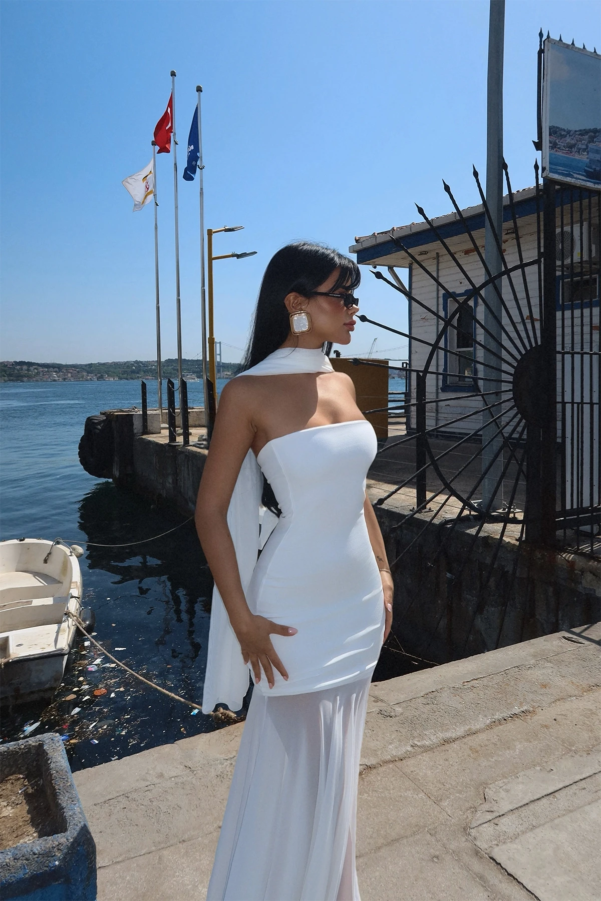 Picture of White Tulle Long Dress