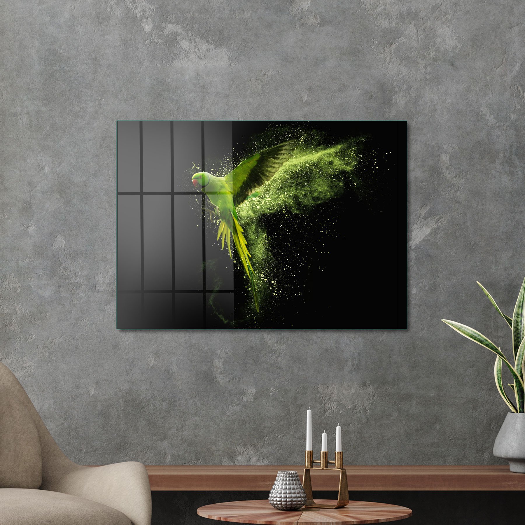 Picture of Decovetro Cam Tablo Cennet Papağanı 70x100 cm