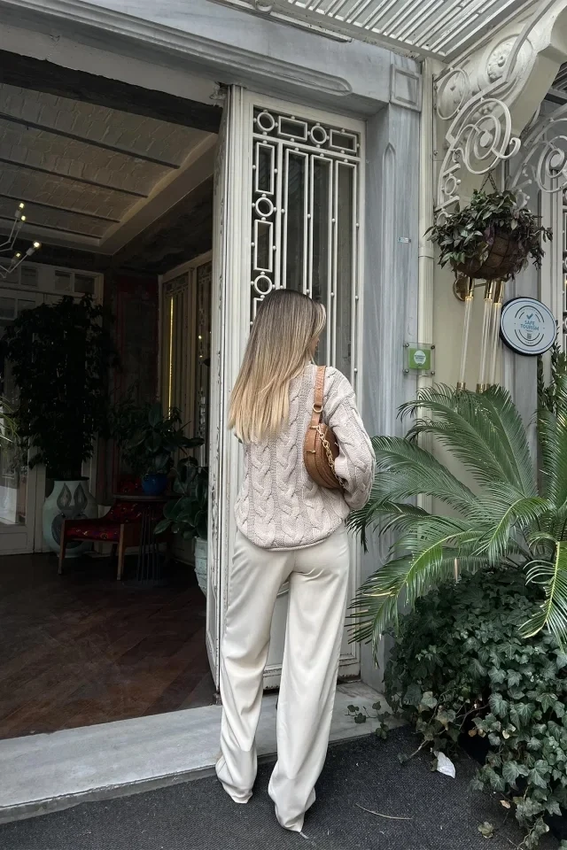Picture of Cream Palazzo Trousers