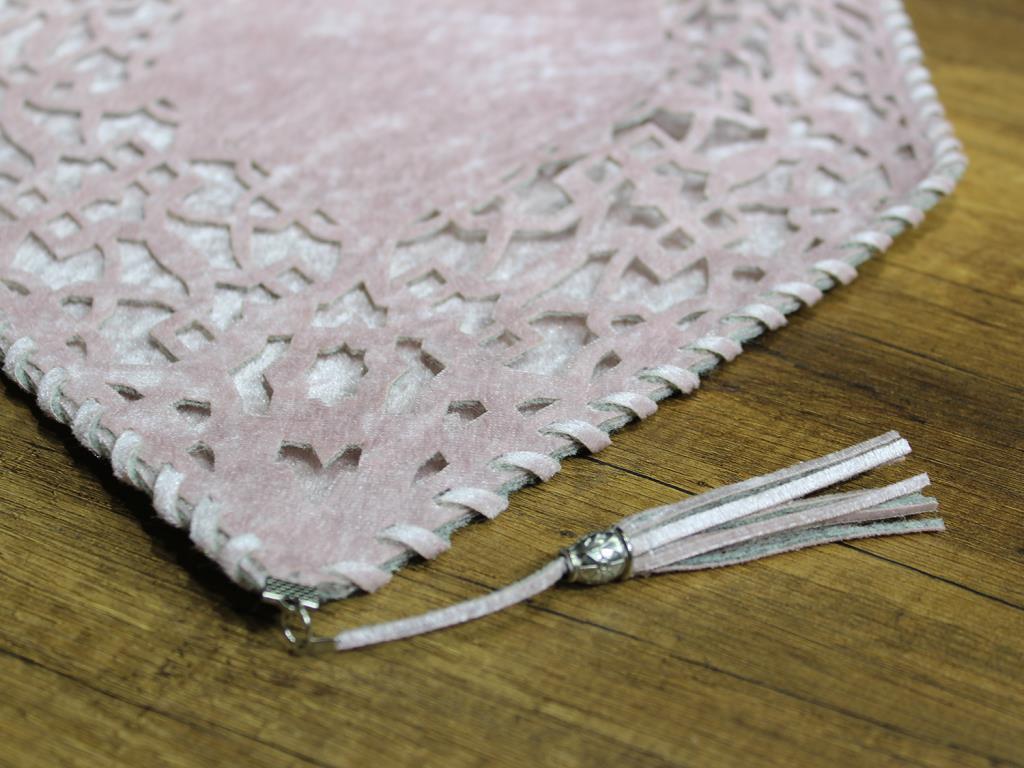 Picture of Çeyiz Diyarı Selçuklu Kadife Çift Kat Runner Pudra