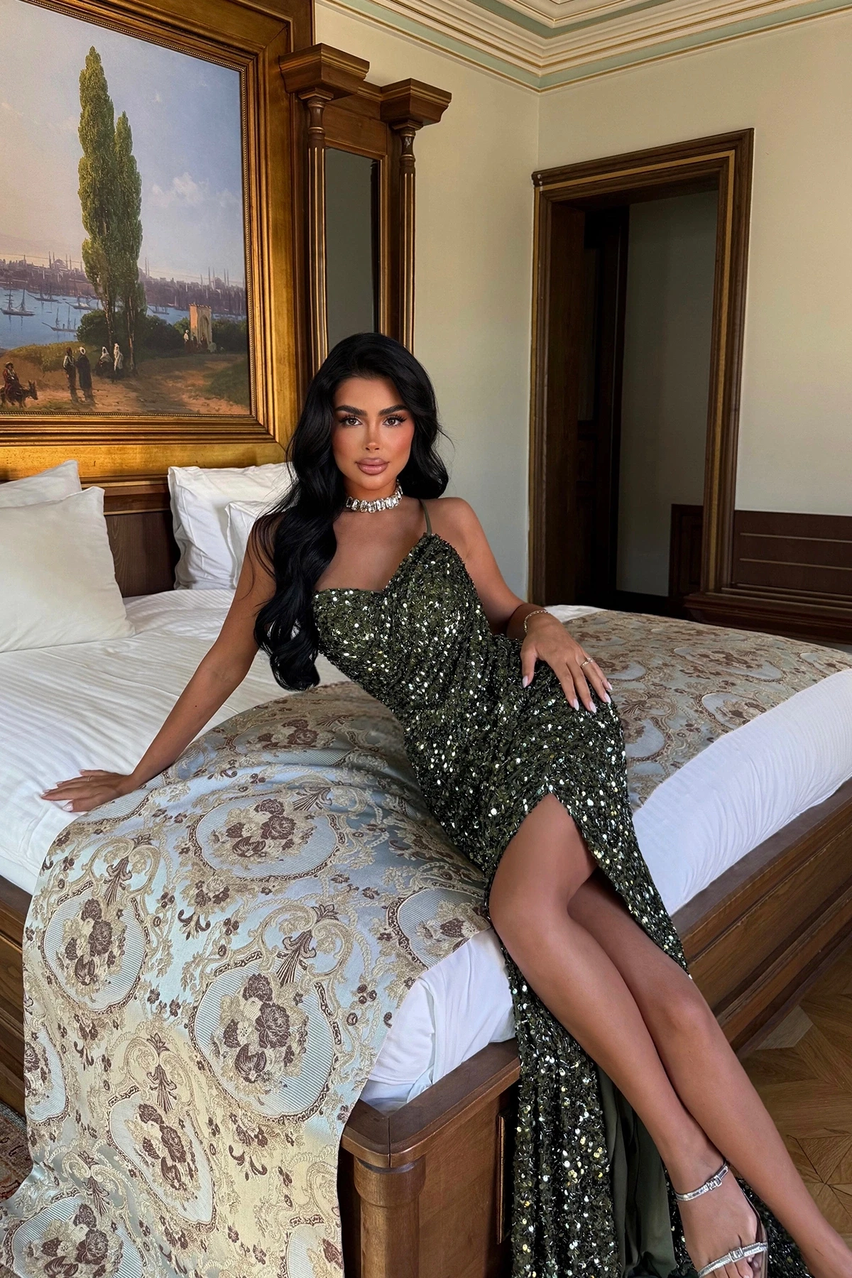 Picture of Green Strapless Long Dress