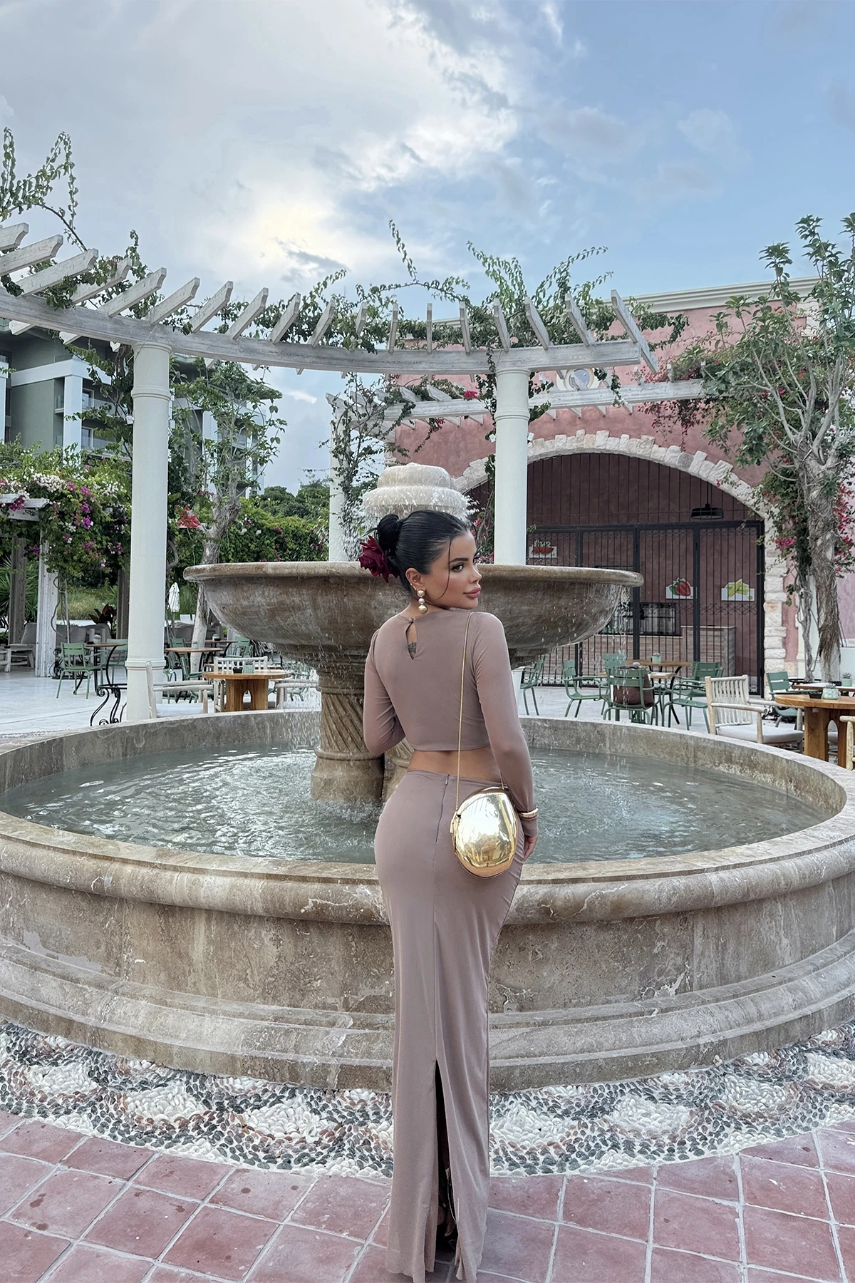 Picture of Beige Basic Long Dress