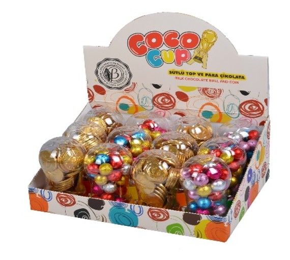 Picture of COCO CUP - MILK CHOCOLATE COIN AND BALL 140g