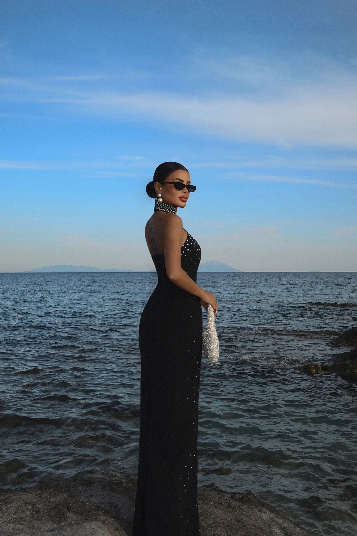 Picture of Black Pearl Detail Dress