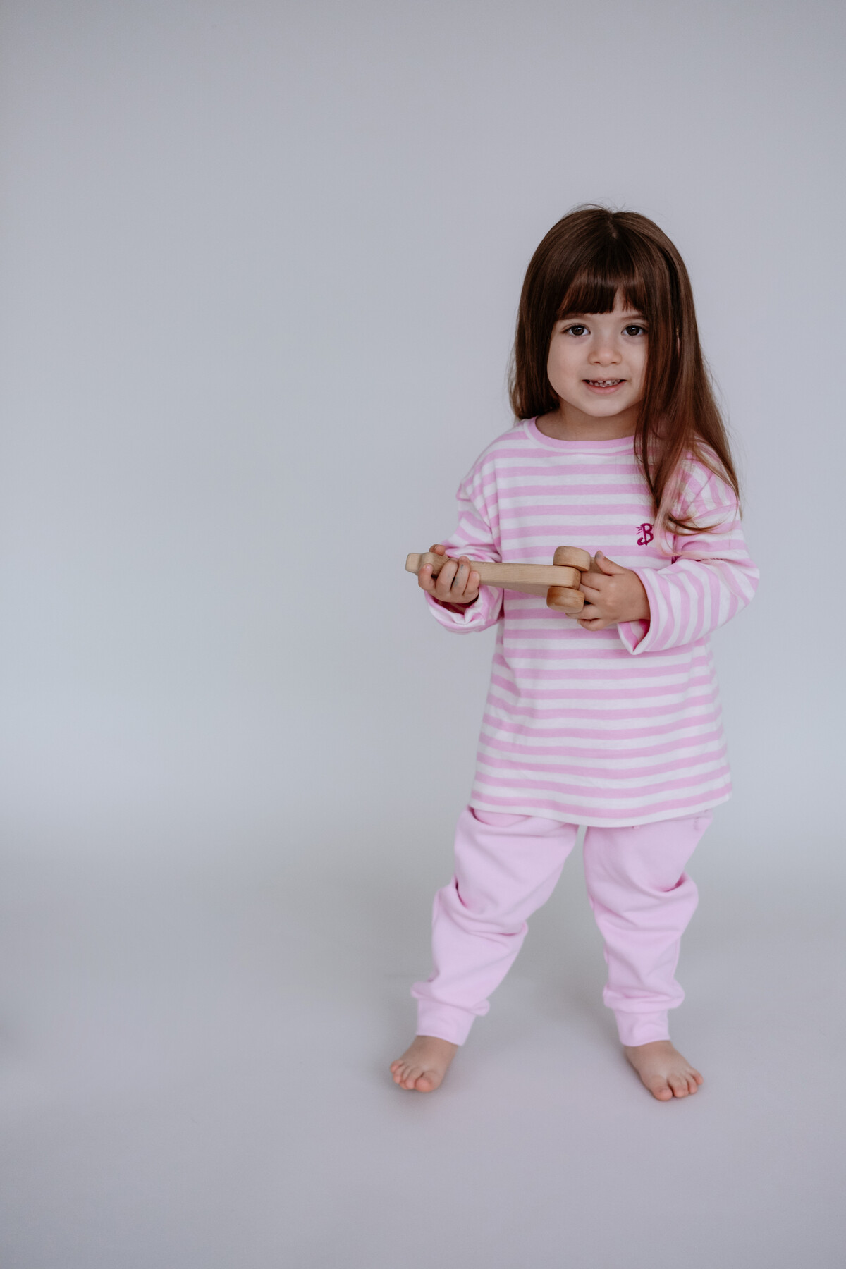 Picture of Uzun Kollu T-Shirt / Pembe Çizgili