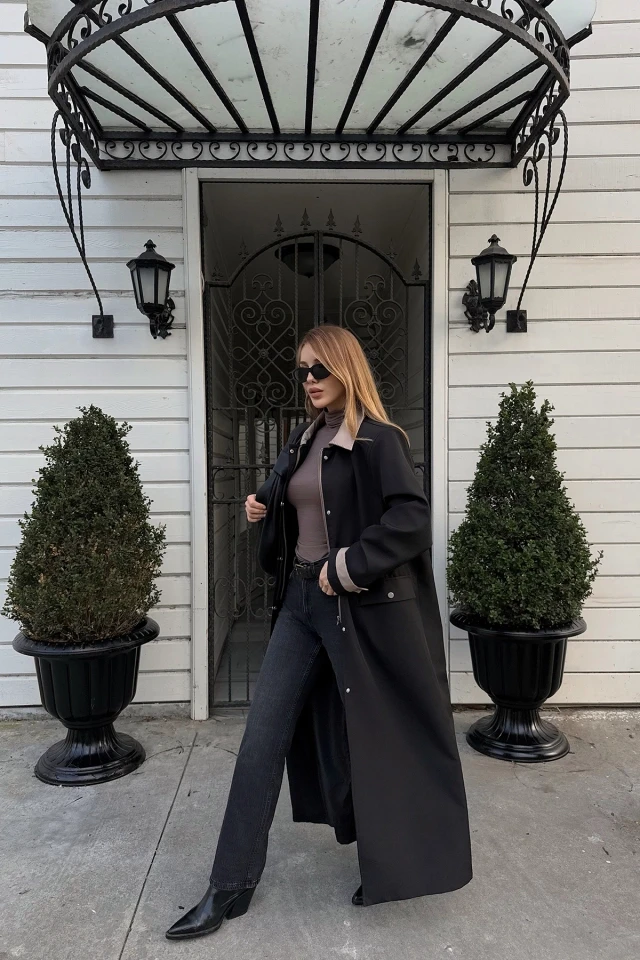 Picture of Black Aldabella Trench Coat