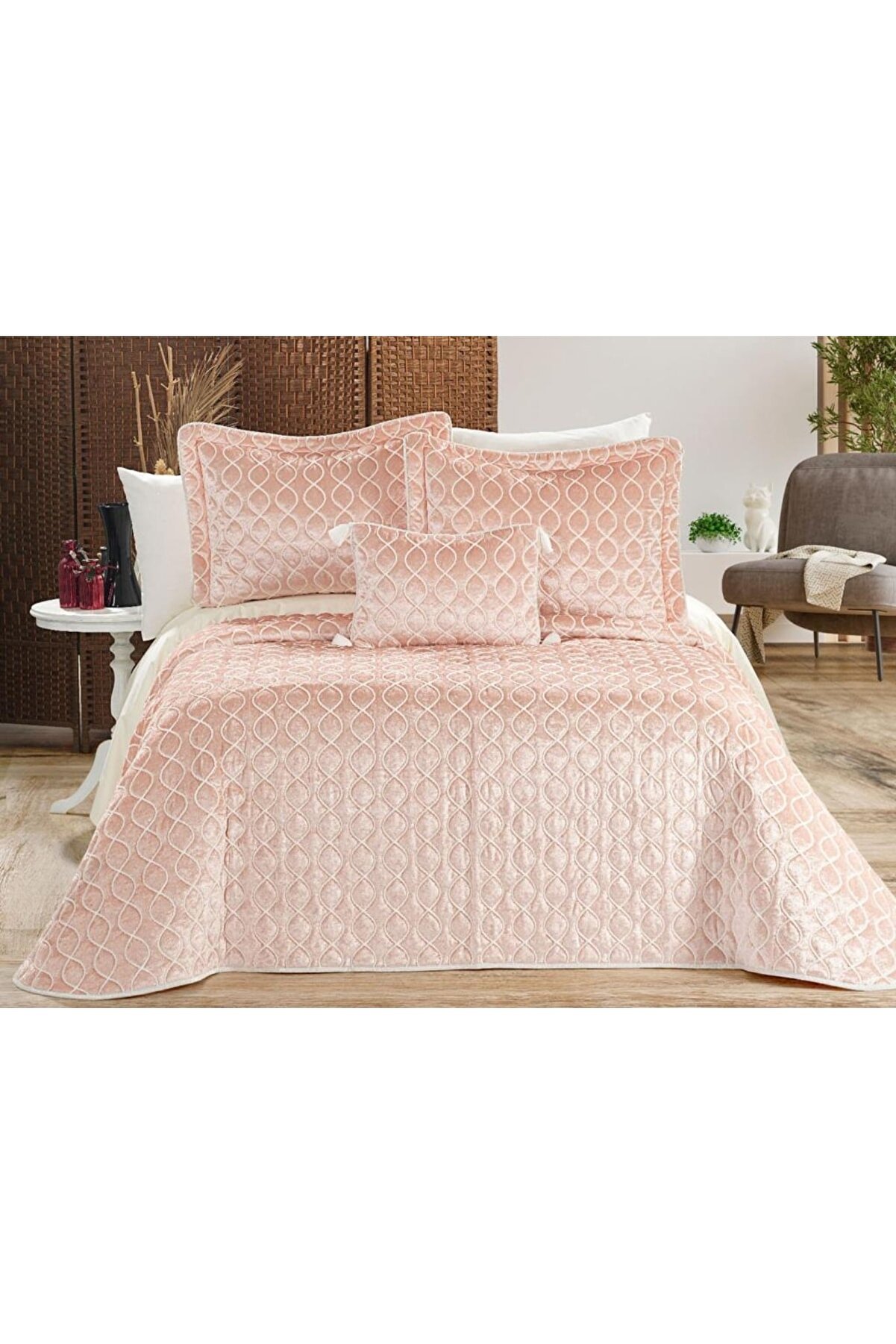 Picture of Brillance Çift Kişilik Yatak Örtüsü Pudra