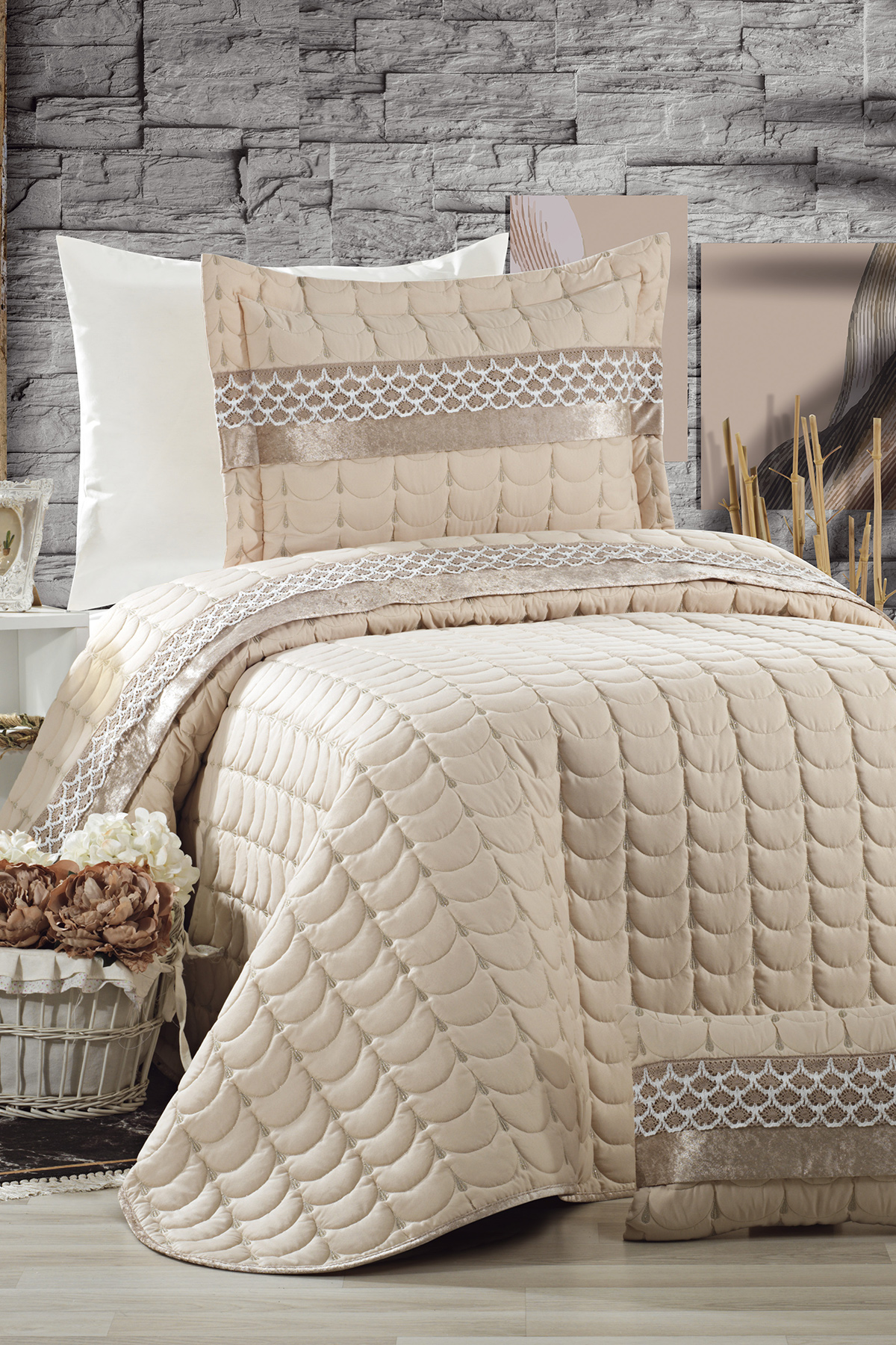 Picture of Colors Micro Tek Kişilik Yatak Örtüsü Cappucino