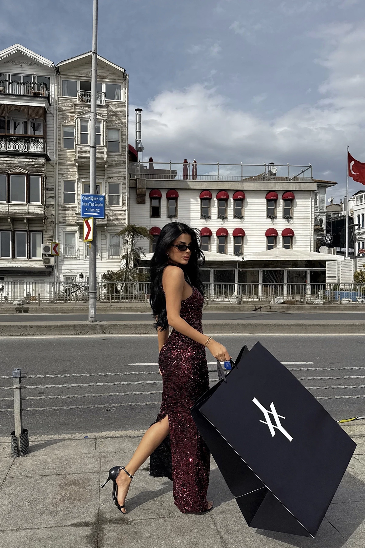 Picture of Fuchsia Shion Sequined Dress