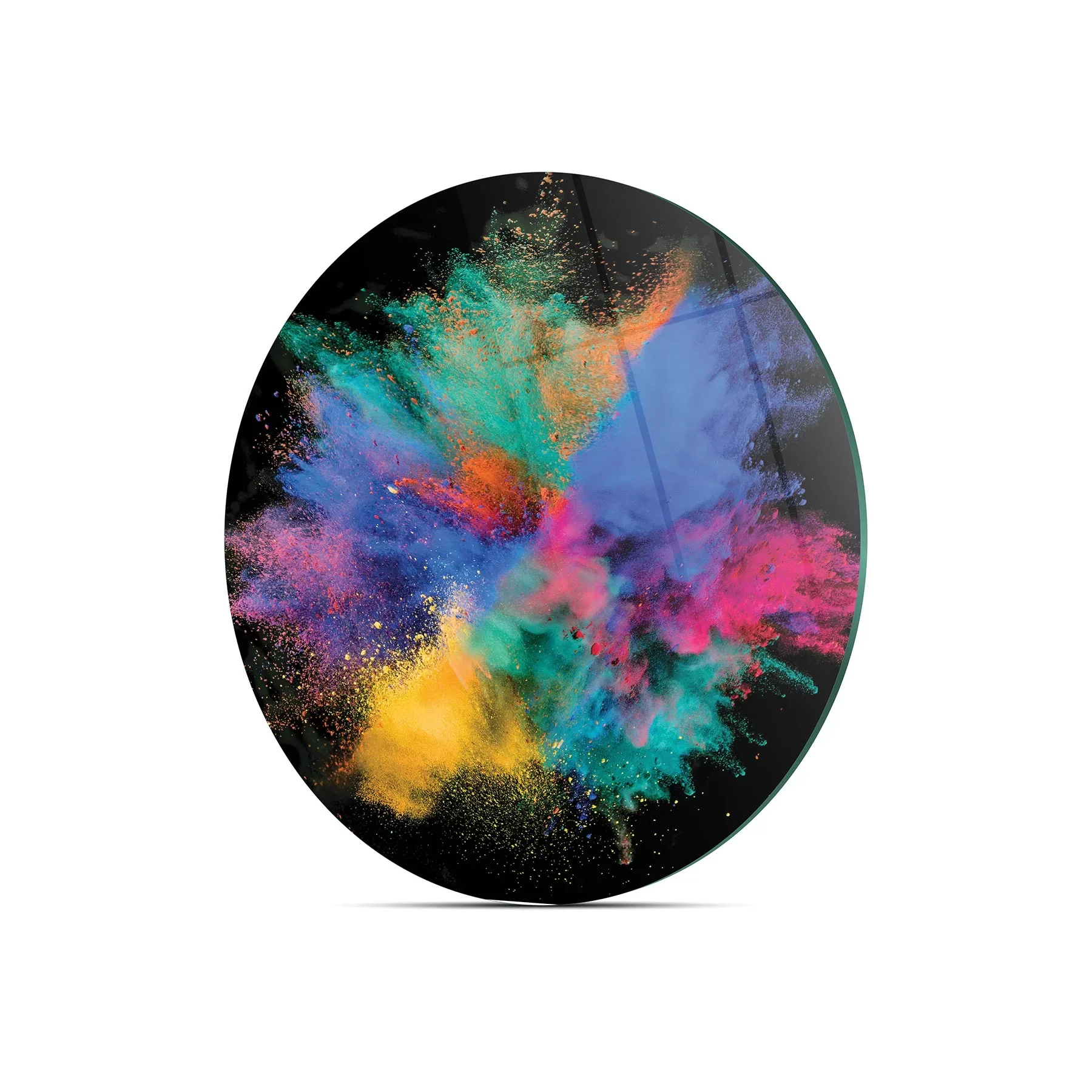 Picture of Decovetro Cam Kesme Tahtası ve Sunumluk Yuvarlak Renk Bulutu Desenli 30x30 Cm