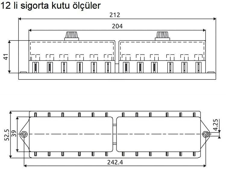 Picture of Standart Bıçak Sigorta Yuvası Kutusu 12 Sigortalık