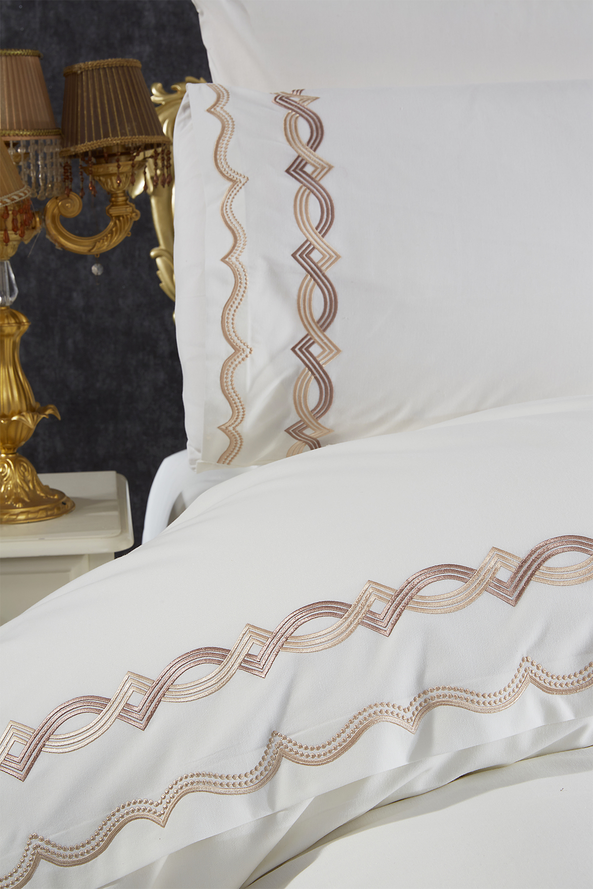 Picture of Flexi Nakışlı 6 Parça Nevresim Takımı Krem