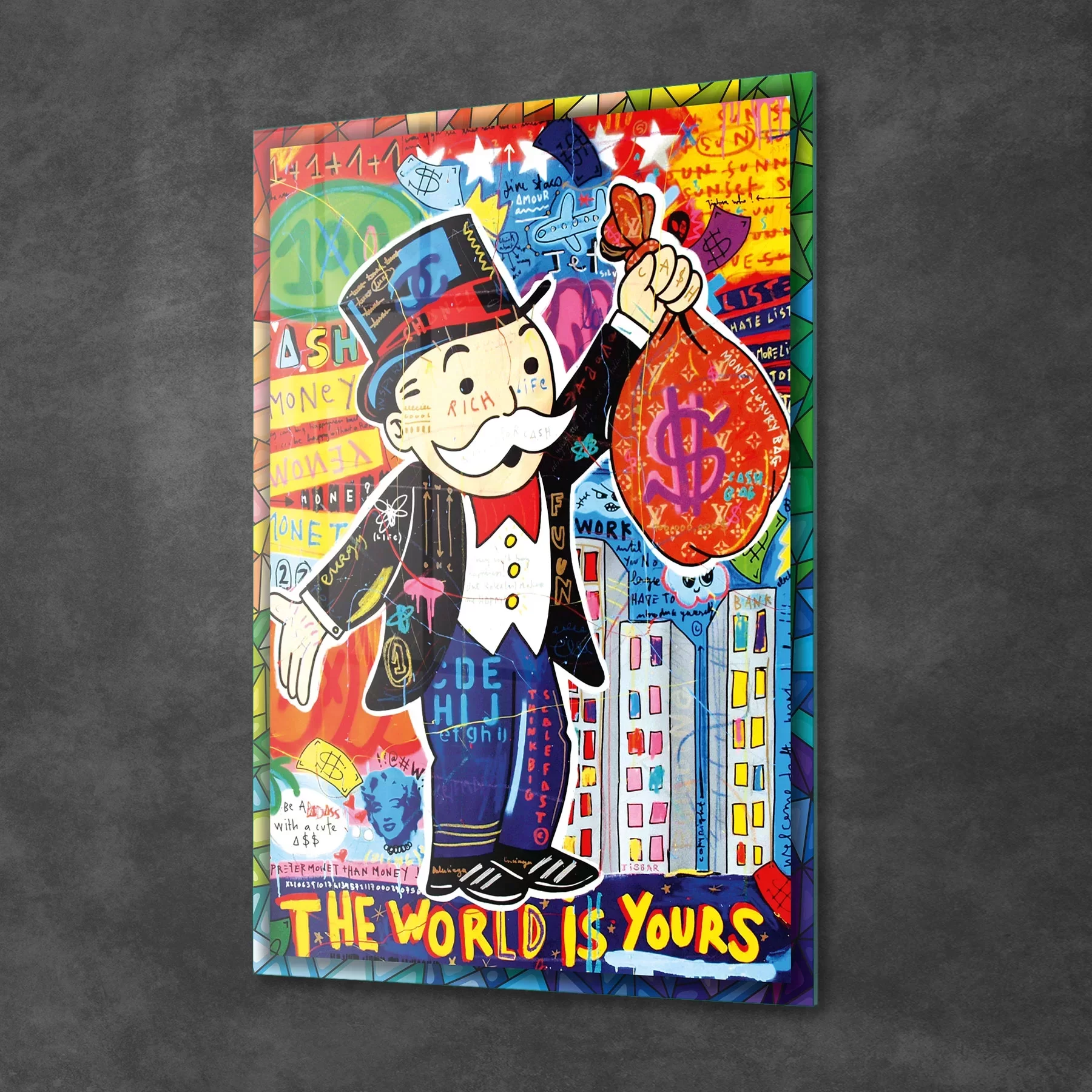 Picture of Decovetro Cam Tablo Pop Art Monopoly 70x100 cm