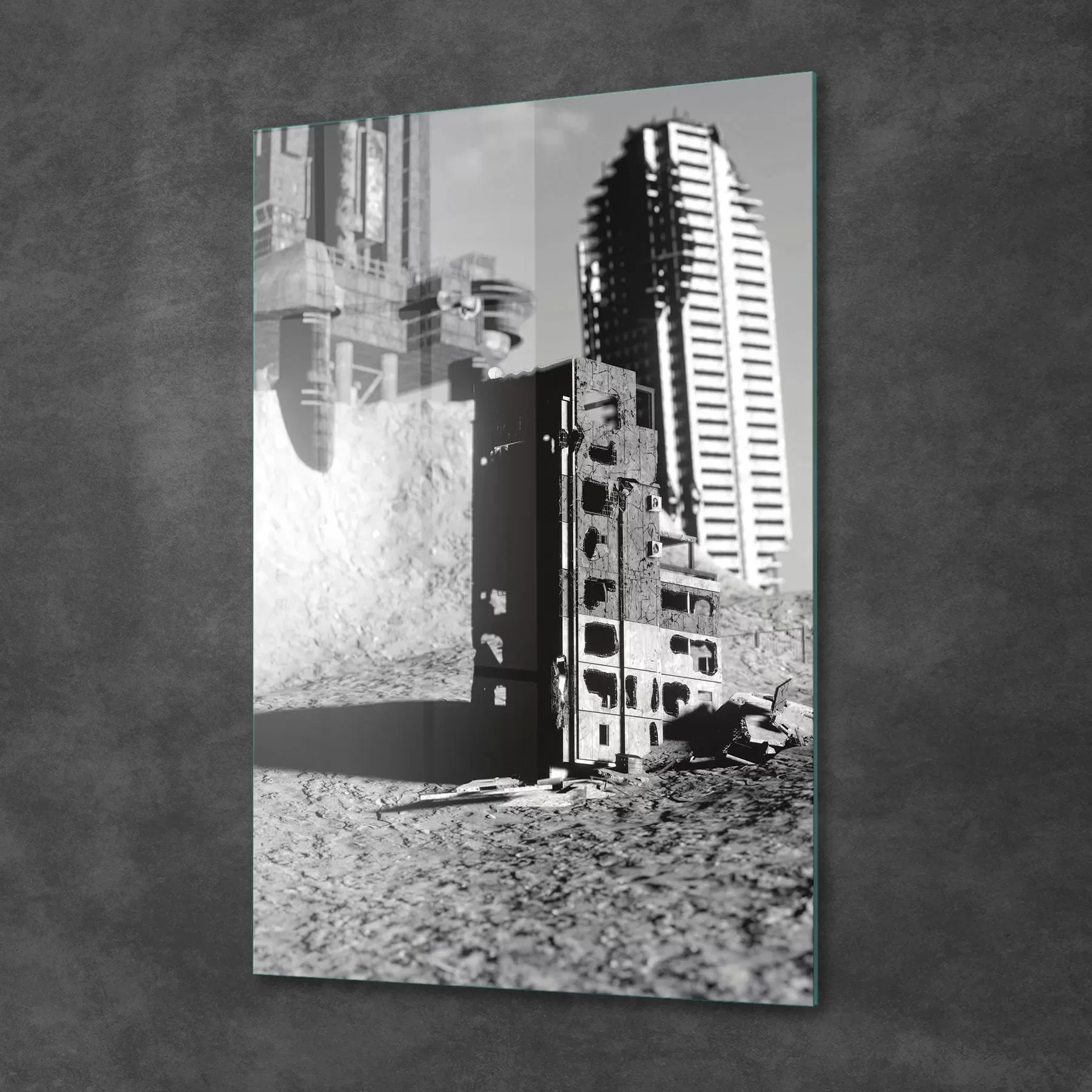 Picture of Decovetro Cam Tablo Vintage Şehir Manzarası 30x40 cm