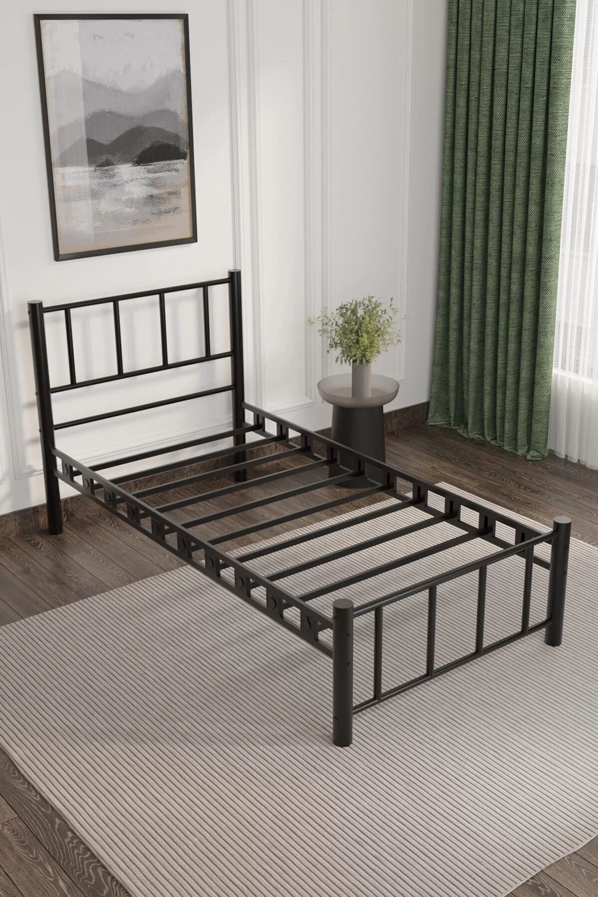 Picture of Zambak Tek Kişilik Ferforje Metal Karyola Siyah