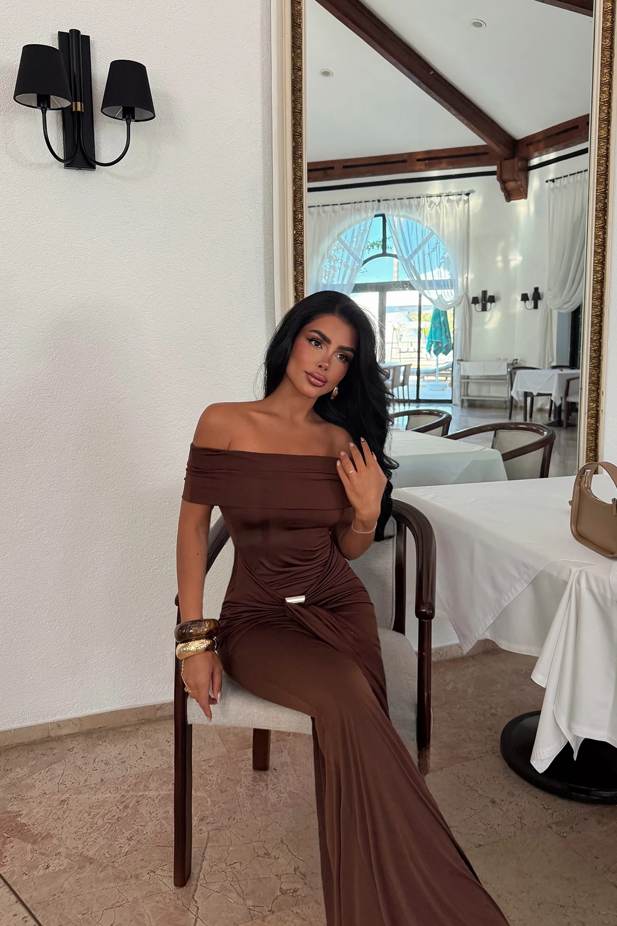 Picture of Brown Allayia Long Dress