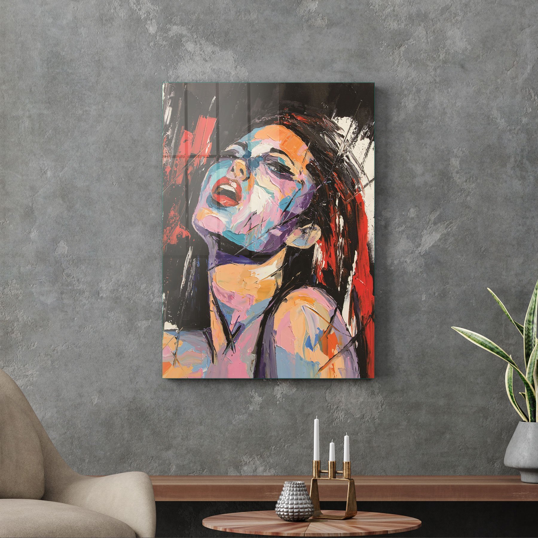 Picture of Decovetro Cam Tablo Abstract Kadın Portresi 30x40 cm