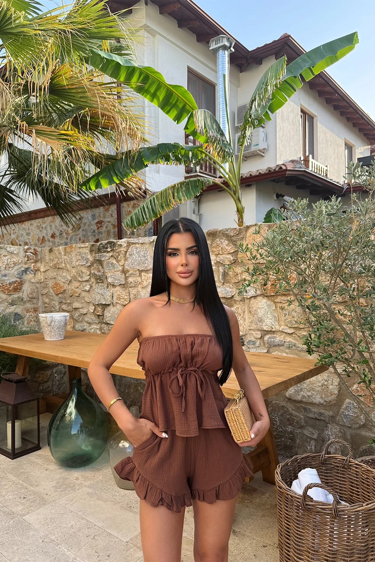 Picture of Brown Tanja  Shorts Set