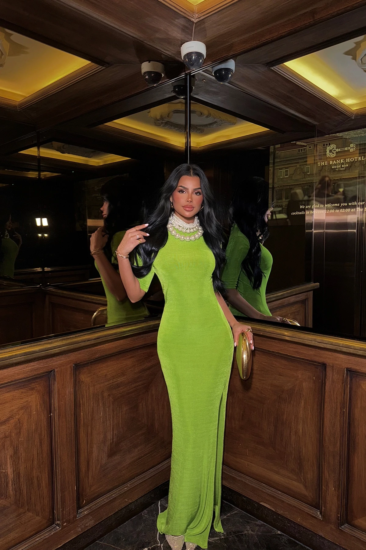 Picture of Oil Green Long Dress