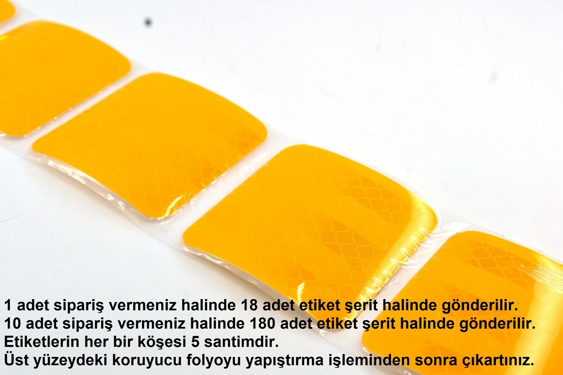 Picture of 18 Adet 5Cmx5Cm Kesikli Sarı Reflektif Bant Etiket