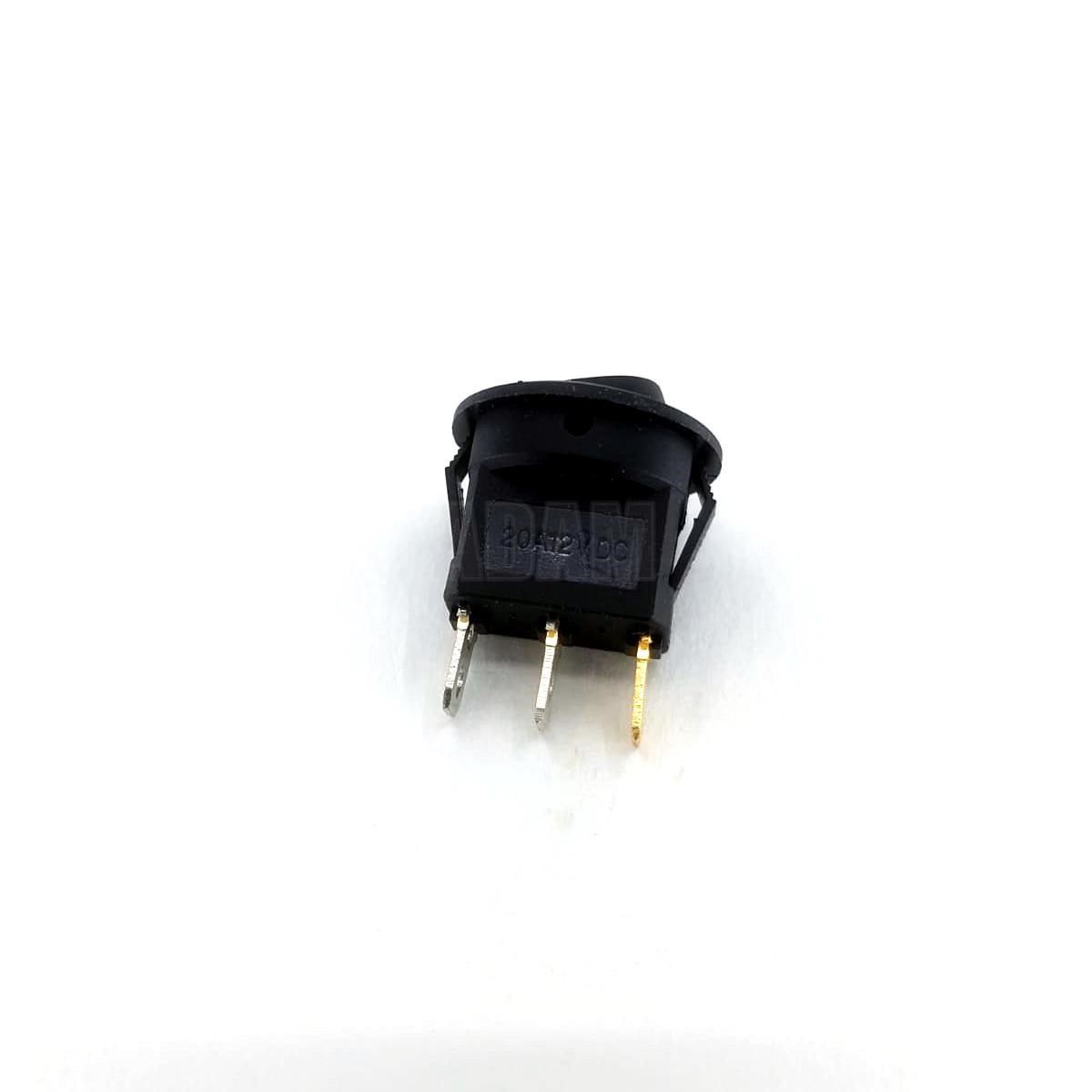 Picture of 12V Mini Yuvarlak Anahtar 1-0-2 Siyah Rocker Switch 3P MT-ANK21