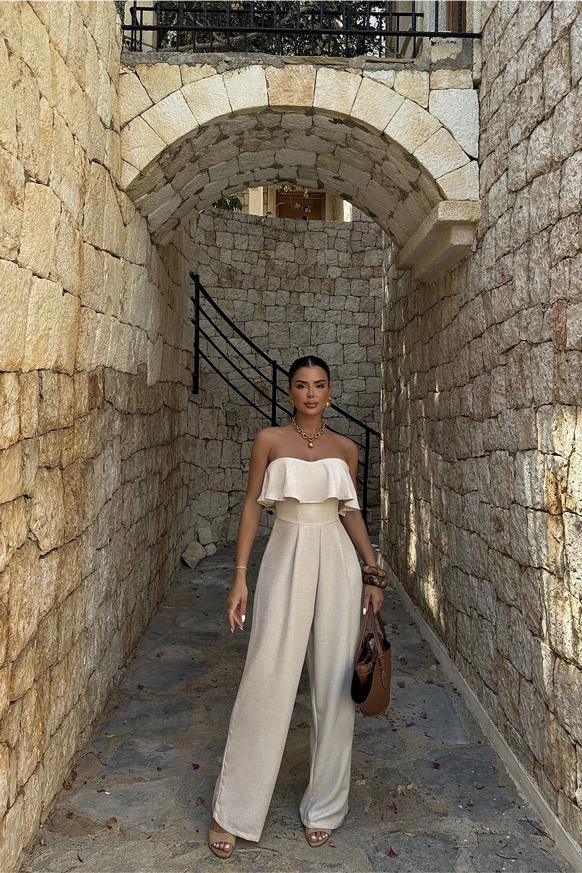 Picture of Cream Fedora Jumpsuit