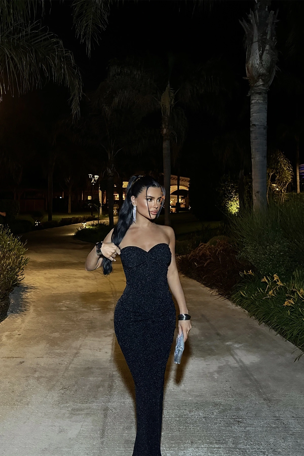 Picture of Dianora Black Lurex Long Dress