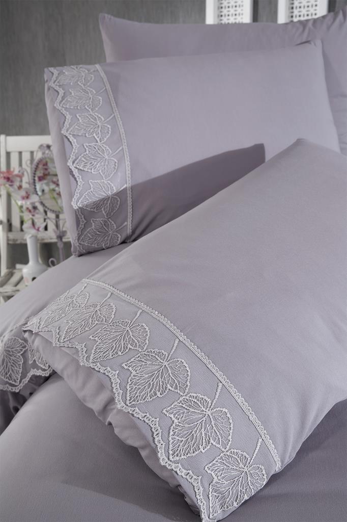 Picture of Fransız Dantelli Seray Çeyizlik Nevresim Takımı Gri