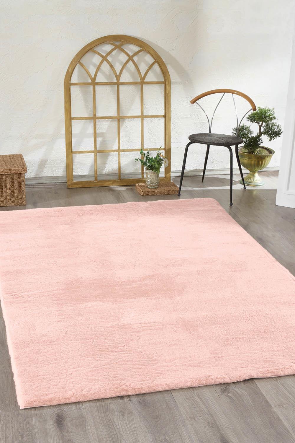 Picture of Jassrug Tavşan Tüyü Kürk Halı 80x120 Pudra