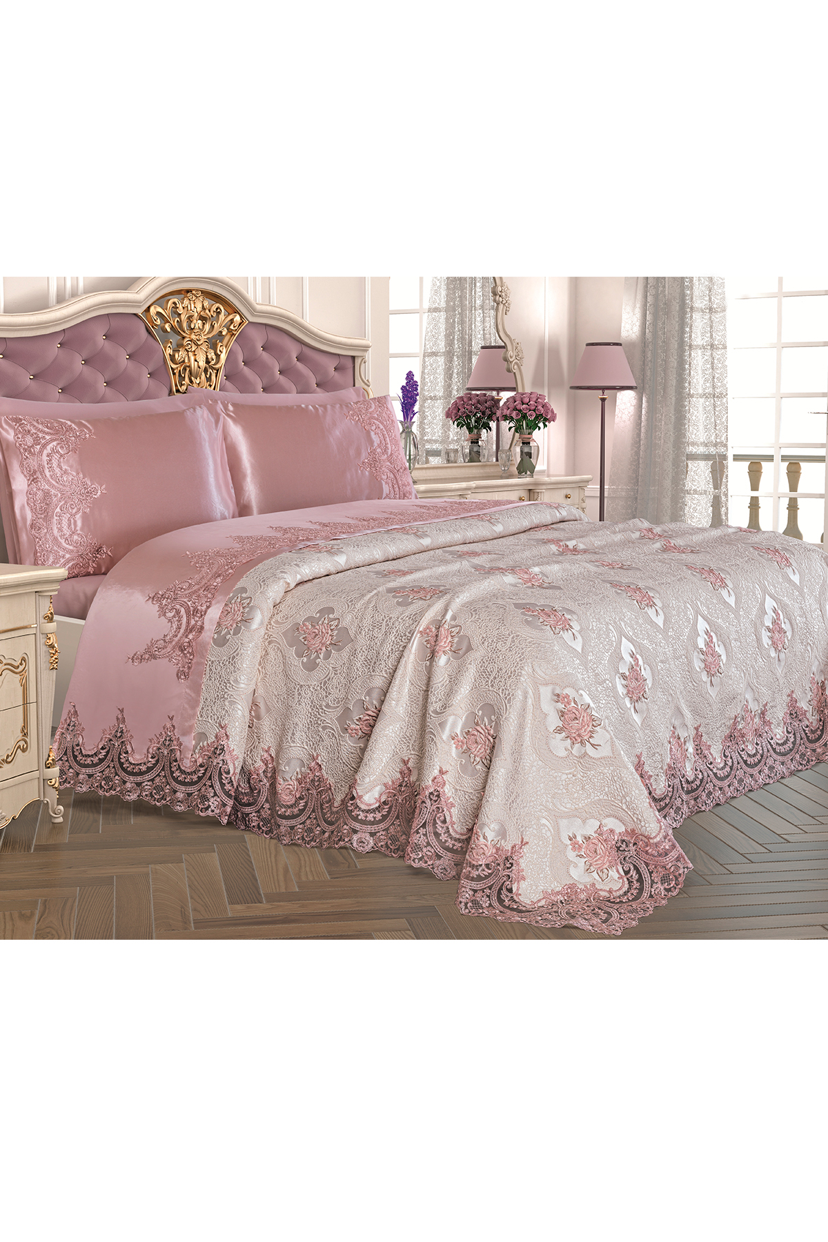 Picture of Fransız Güpürlü Eylül Pike Takımı Pudra