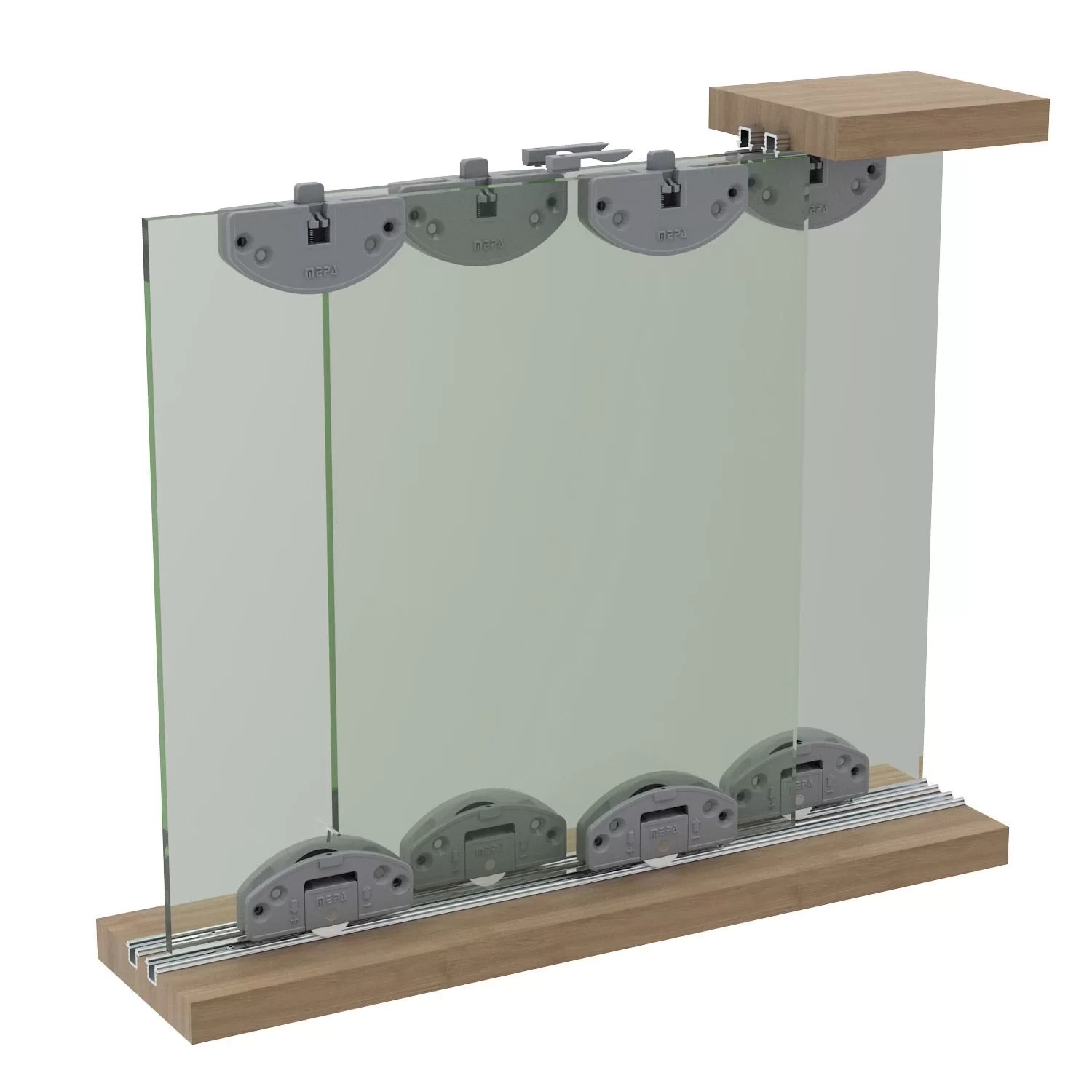 Picture of SCK 45C Zamak Gövdeli Ayarlı Sürgülü Cam Kapak Sistemi