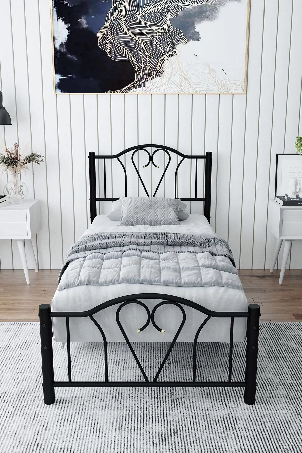 Picture of Orkide Tek Kişilik Ferforje Metal Karyola Siyah