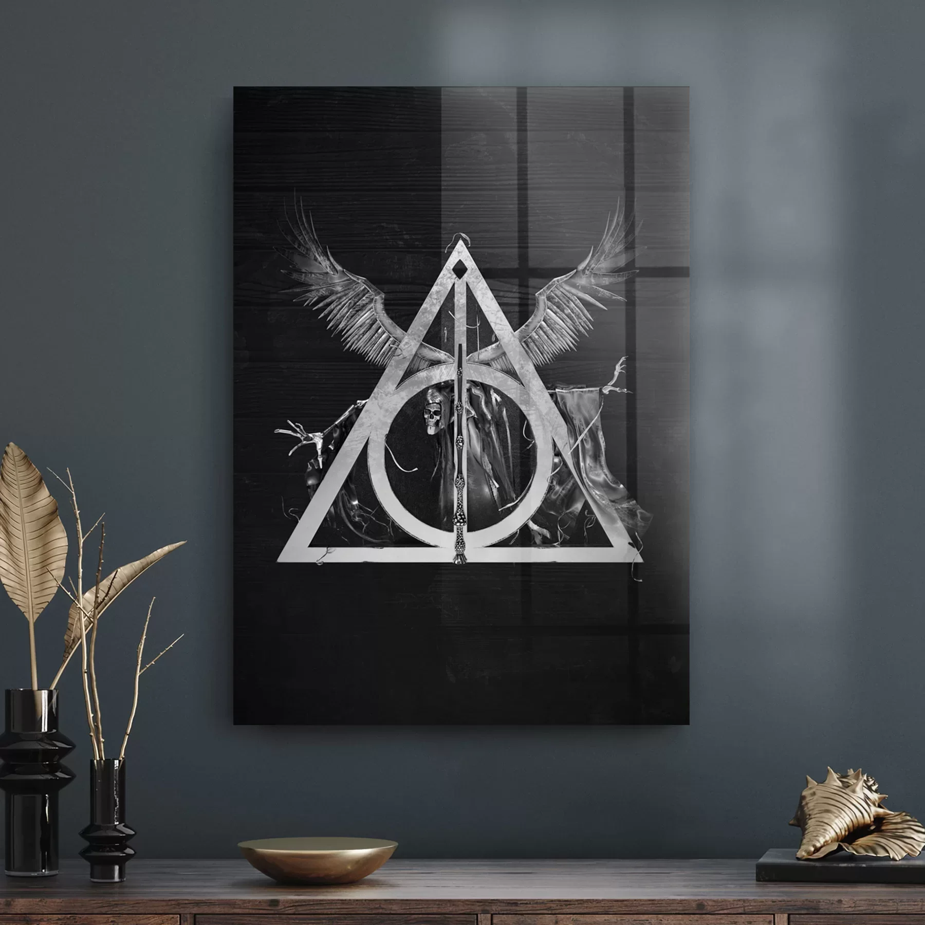 Picture of Decovetro Cam Tablo Harry Potter Ölüm Yadigarları Logo 30x40 cm