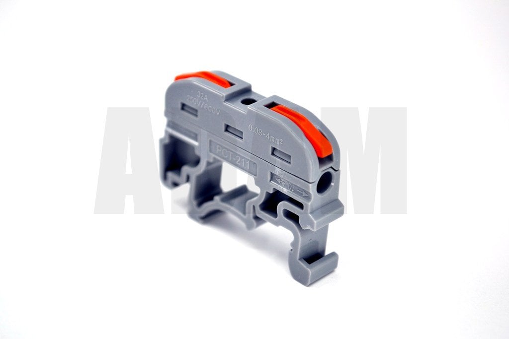 Picture of 50 Adet 1 Giriş 1 Çıkış Kablo Konnektörü Mandallı Buat Klemensi Raylı Tip