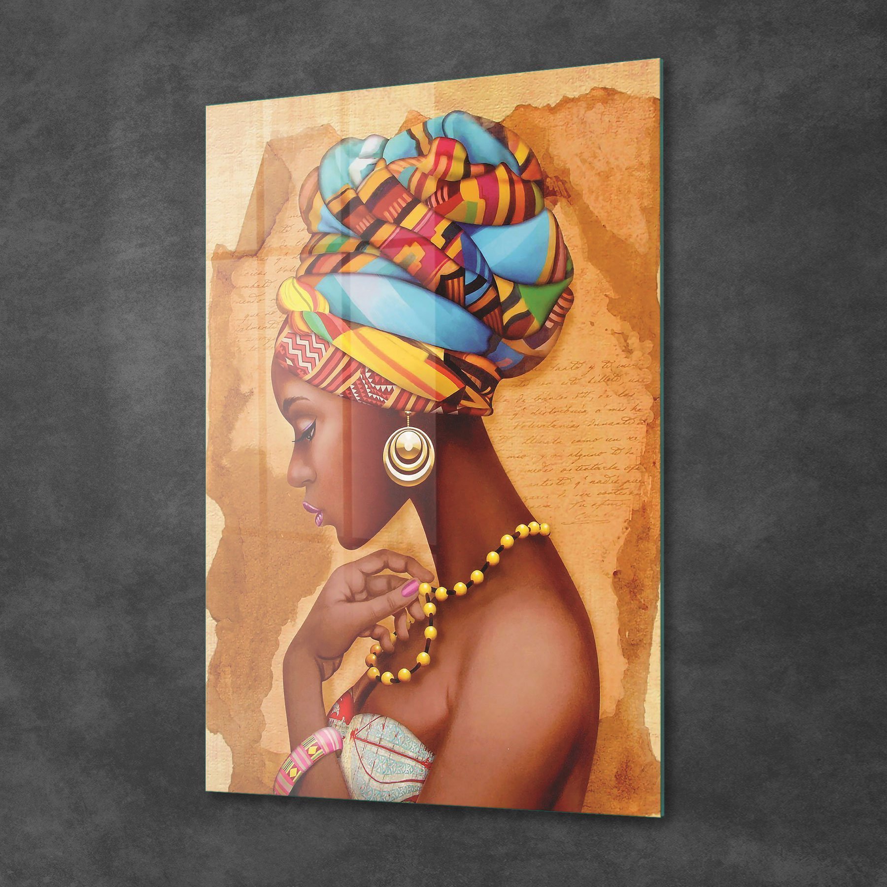 Picture of Decovetro Afrikalı Kadın Portre Cam Tablo 70x100 cm