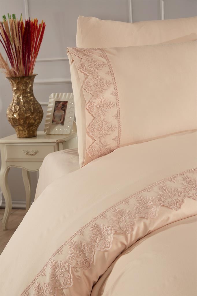 Picture of Fransız Dantelli Sara Çeyizlik Nevresim Takımı Cappucino