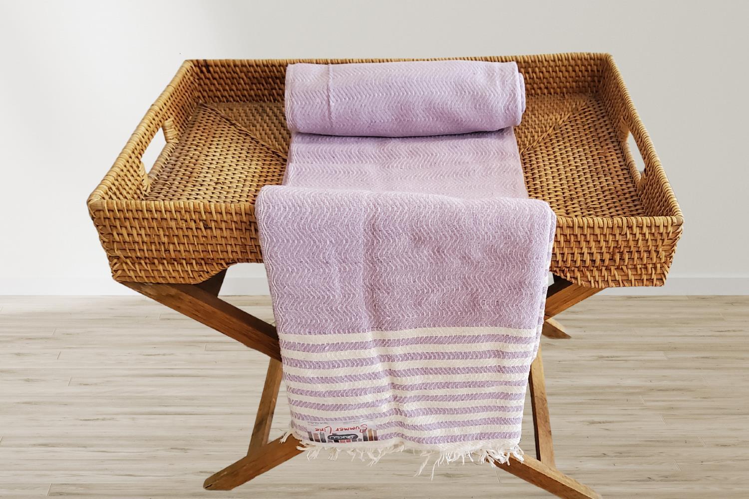 Picture of Aksu Summer Line Çok Amaçlı Örtü Pike Koltuk Örtüsü 170x220 Lila