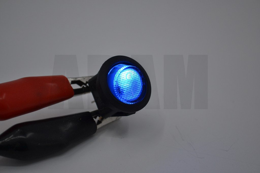 Picture of Yuvarlak Mavi Camlı Elektrik Anahtarı 1-0 Işıklı Rocker 12V