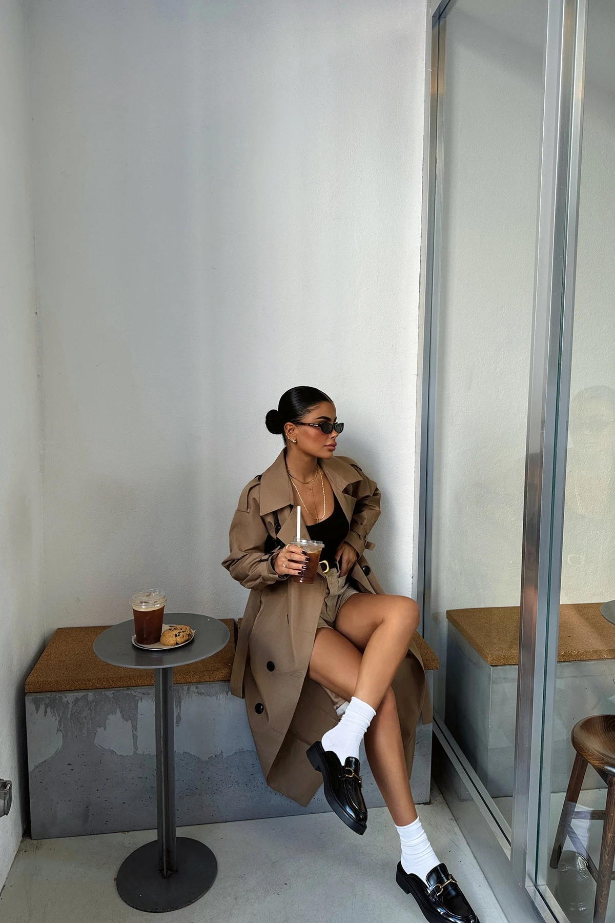 Picture of Coffee Sleeves Belted Trench Coat
