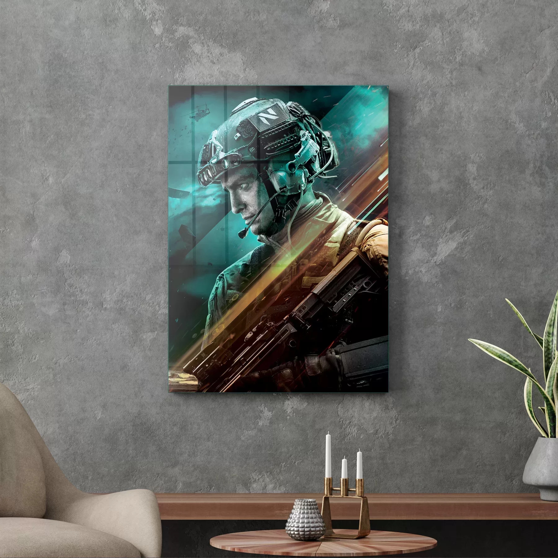 Picture of Decovetro Cam Tablo Battlefield Soldier 30x40 cm