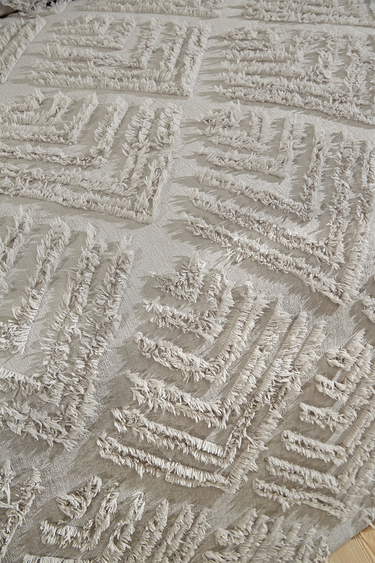 Picture of Çeyiz Diyarı Pine 3 Parça Çift Kişilik Pike Takımı Gri