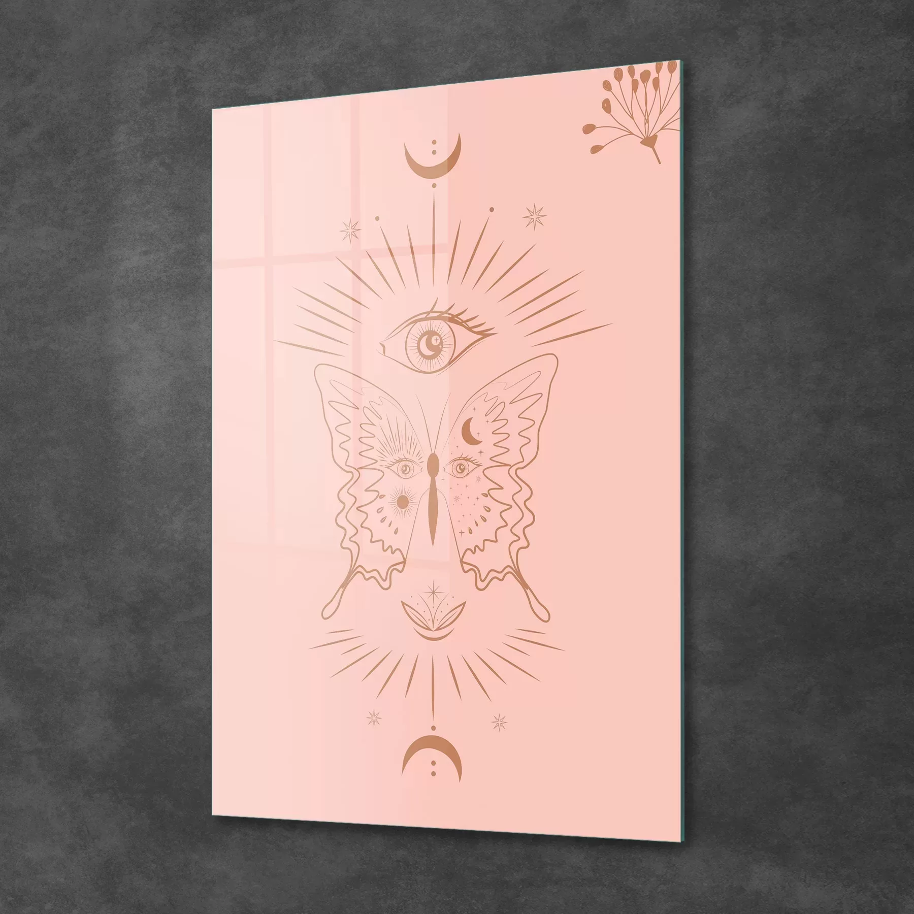 Picture of Decovetro Cam Tablo Pink Eye And Butterfly 30x40 cm